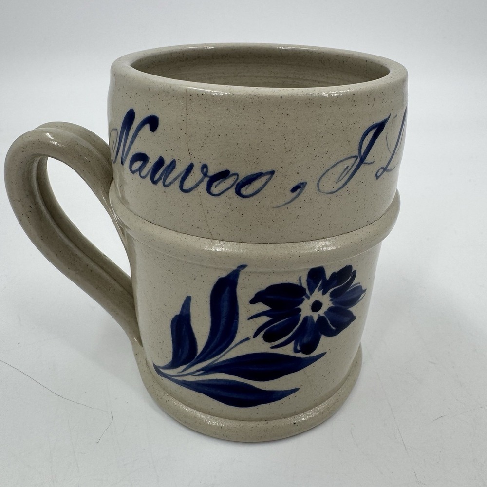 Williamsburg Pottery Hand Thrown Clay‎ Mug Nauvoo Illinois Vintage 1997 90's